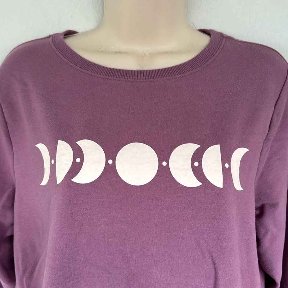 Wildfox moon phases purple matching sweatshirt jogger set size small